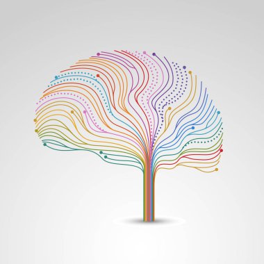 Beyin ve zihin kavramı logo simge