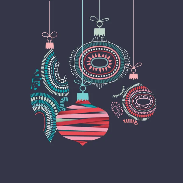 Plantilla Colorida Bolas Navidad — Archivo Imágenes Vectoriales