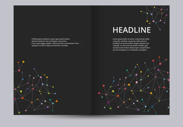 Business Broschüre Design Vorlage Mit Punkten — Stockvektor