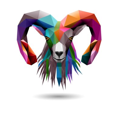 Beyaz arka plan üzerinde izole renk poli keçi 