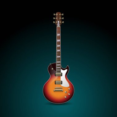 Gitar koyu arka plan üzerinde şablonla sanat