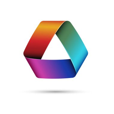 Beyaz arka plan üzerinde üçgen simgesi