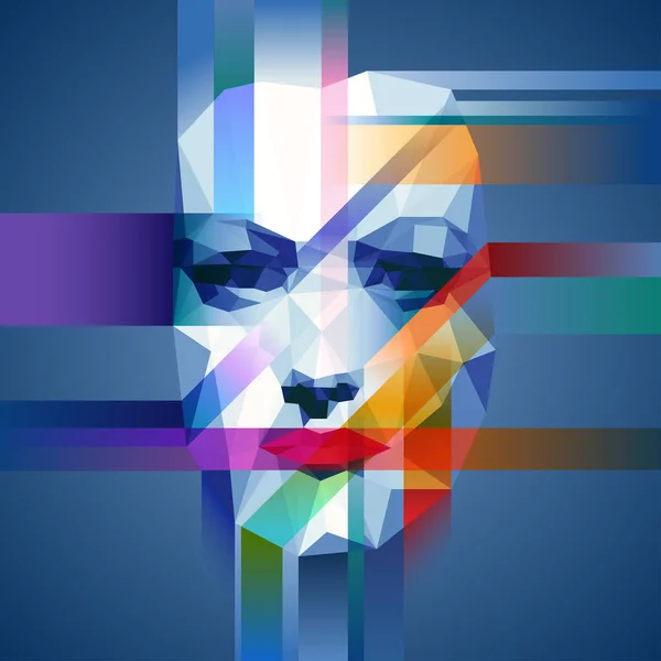 renkli soyut kadın yüzü 