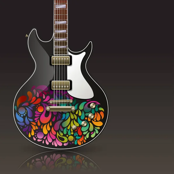 Modelo Arte Com Guitarra Colorida —  Vetores de Stock