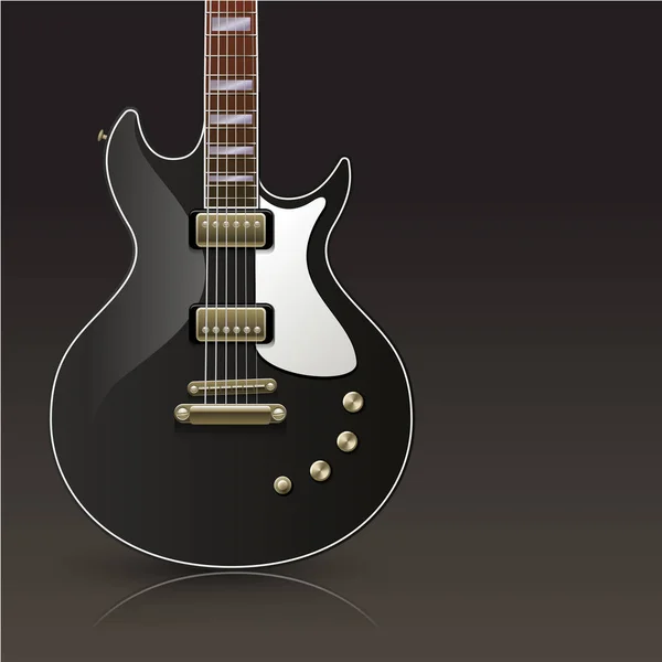 艺术模板与吉他在黑暗的背景 — 图库矢量图片