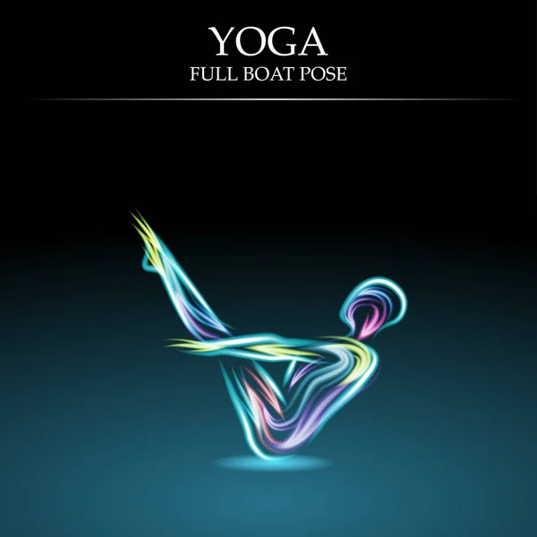 Fondo Yoga Con Pose Bote Completo — Vector de stock