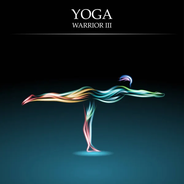 Fondo Yoga Con Pose Guerrero — Archivo Imágenes Vectoriales