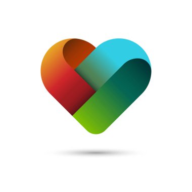 Sevgililer günü kartı şablonu renkli kalpli