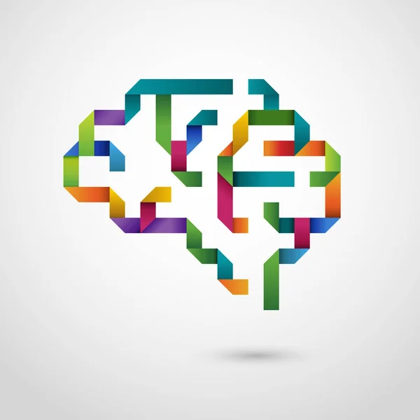 Icono Del Logo Conceptual Del Cerebro Mente — Vector de stock