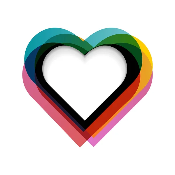 Beyaz arka plan üzerinde renkli kalp simgesi