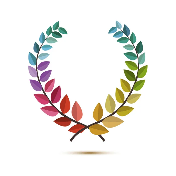 Beyaz arka plan üzerinde izole ödüllü çelenk