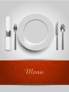 menü yazı ve sofra ile boş levha