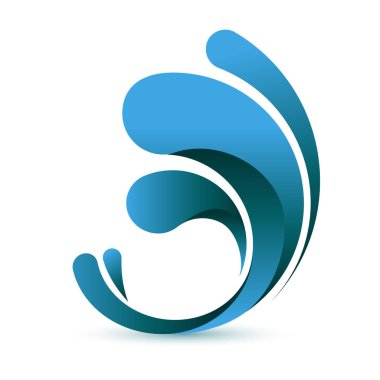 Beyaz arka plan üzerinde izole okyanus dalgası