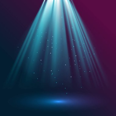 ışınları ile mavi arka plan üzerinde parıldıyor