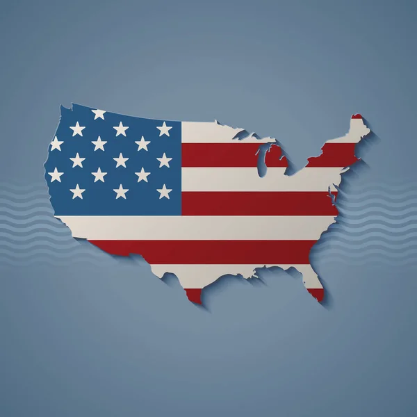 Usa Karte Auf Blauem Hintergrund — Stockvektor