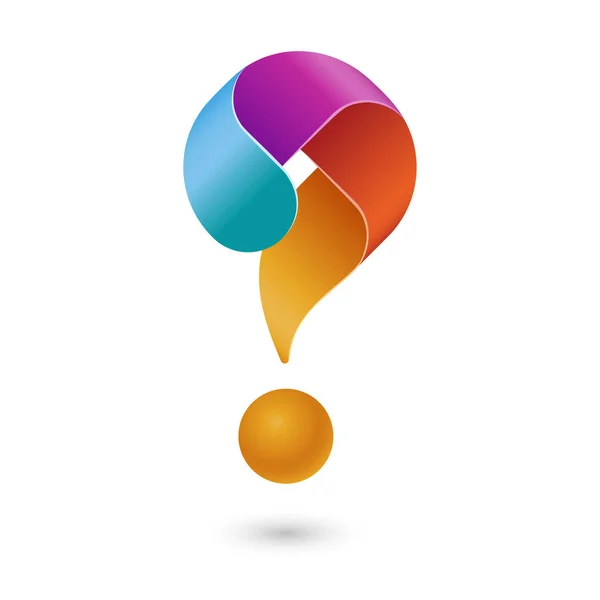 Soru işareti beyaz arkaplanda izole edildi