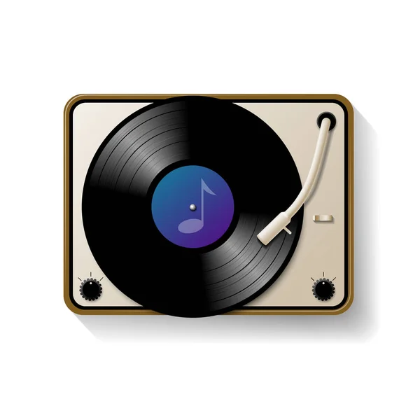 Recordplayer Isolated White Background — Stock Vector