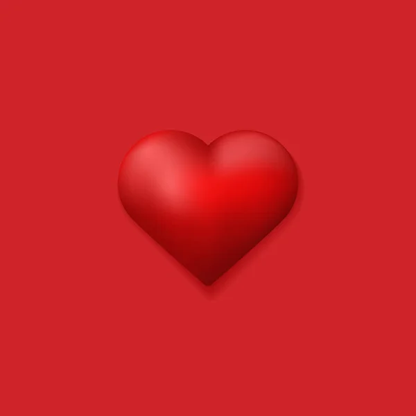 Modèle Carte Saint Valentin Avec Coeur Rouge — Image vectorielle