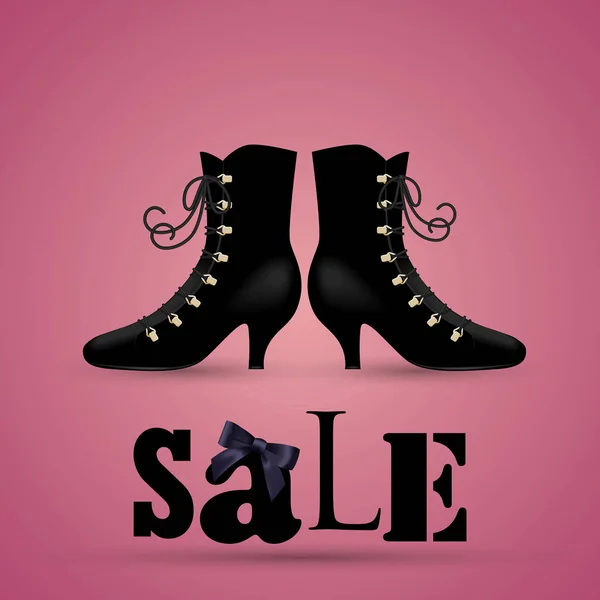 Продаж Написів Жіночим Взуттям Рожевому Фоні — стоковий вектор
