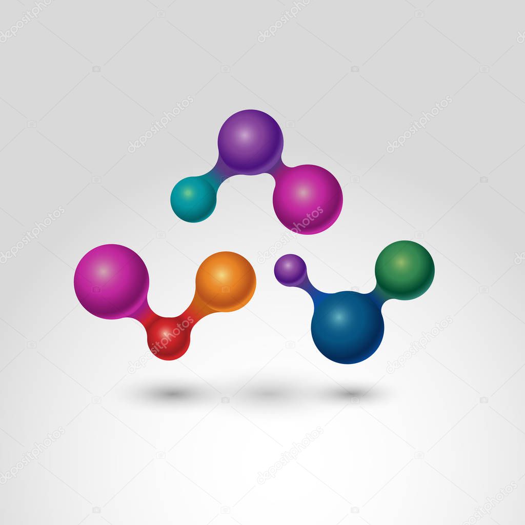 molecules chains template as background