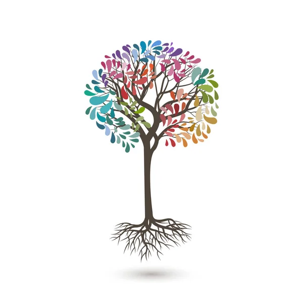 Modelo Árvore Colorida Fundo Branco — Vetor de Stock