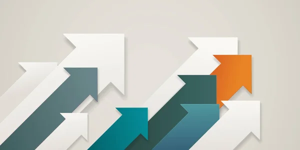 yukarı doğru işaret eden renkli oklar