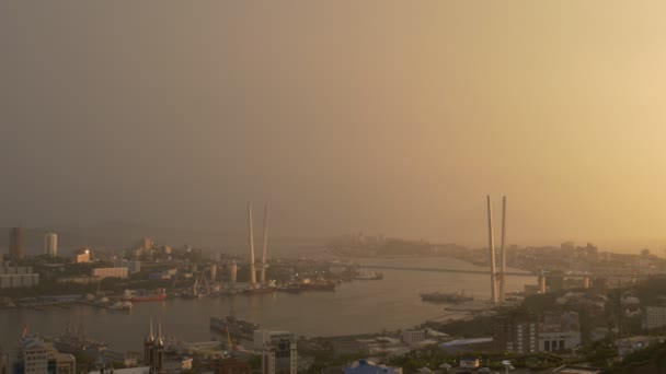 Vladivostok Rusia Agosto 2016 Paisaje Urbano Vladivostok Vista Atardecer Colores — Vídeos de Stock