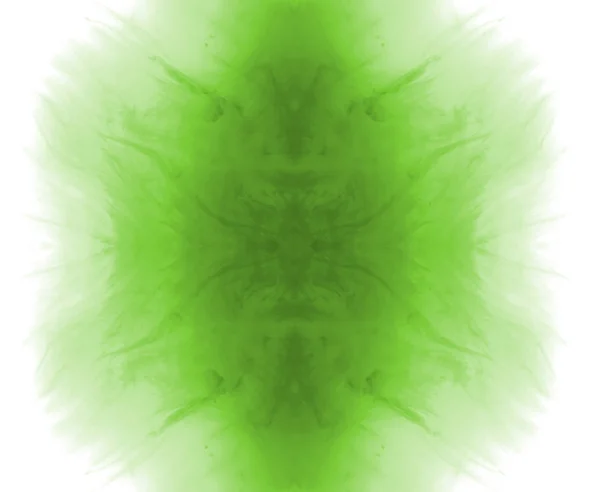 Şekillendirme Kalıpları Rorschach Testi Mürekkep Lekesi Andıran Yeşil Mürekkep — Stok fotoğraf