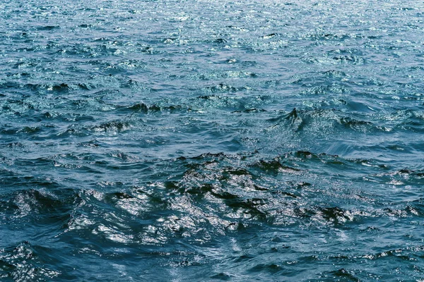 Blå Havet Ytbehandlar För Naturlig Bakgrund Selektivt Fokus — Stockfoto