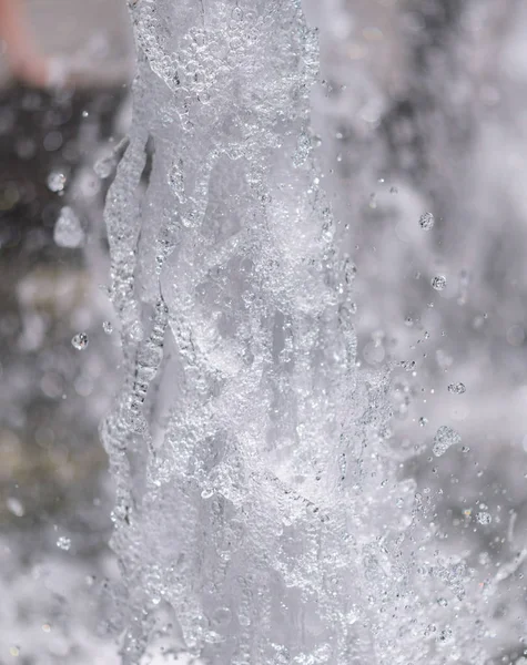 City Fountain Selective Focus Water Drops — Stock Photo, Image