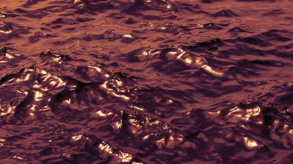 Havsytan Med Reflektion Solnedgången Selektivt Fokus Färgen Tonas — Stockfoto