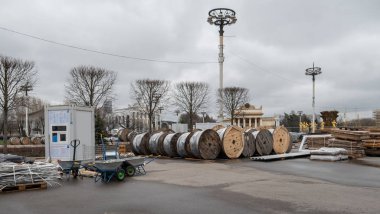 Moskova, Rusya - 28 Nisan 2017: Sanat yapıları, VDKNh.