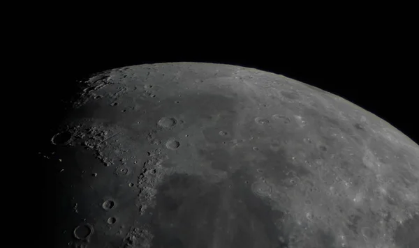 Детали Поверхности Луны Любительском Телескопе — стоковое фото