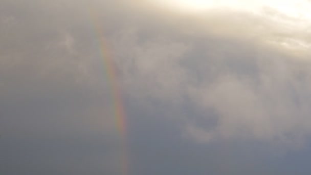 Echter Regenbogen Wolken Schönheit Der Natur — Stockvideo