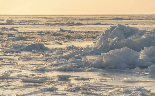 Замороженный Вид Море Солнечный День — стоковое фото