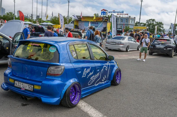 Vladivostok Russia Agosto 2018 Auto Audio Tuning Show Nella Piazza — Foto Stock