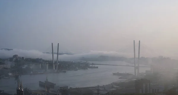 Mist Vladivostok Stadsgezicht — Stockfoto