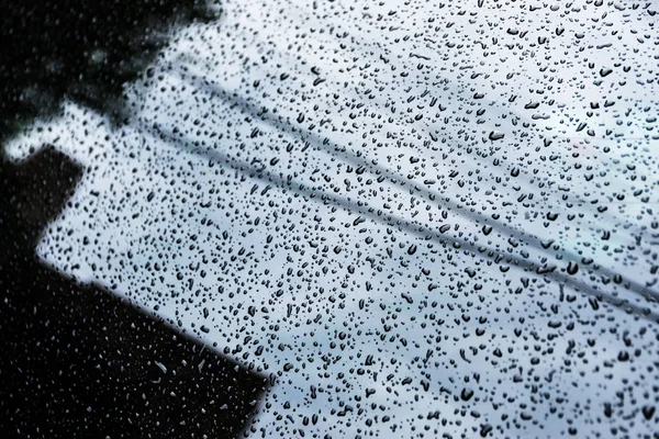 Eau Tombe Sur Surface Métallique Macro Avec Faible Profondeur Champ — Photo