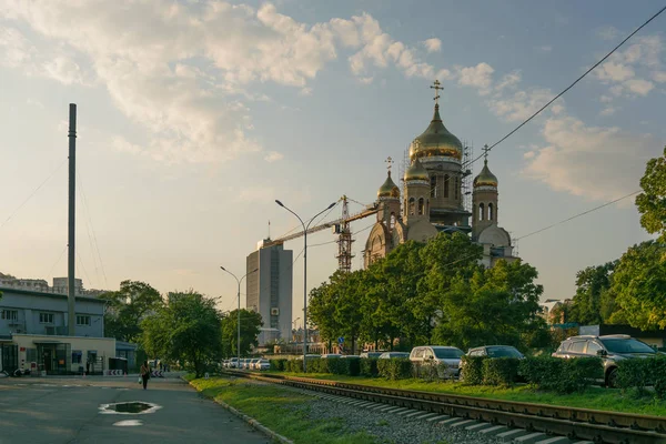 Vladivostok Russie Septembre 2018 Construction Église Sur Place Ville — Photo