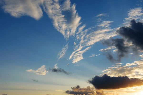 Blauwe Lucht Met Wolken Natuur Achtergrond — Stockfoto