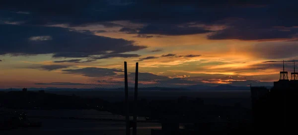 Güzel Sıcak Renkli Günbatımı Gökyüzü — Stok fotoğraf