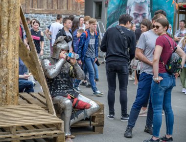 Vladivostok, Rusya-20 Temmuz 2019: oyun ve kitap serisi Witcher bir dizi Festival.