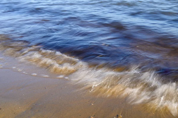 Waves Seashore Captured Slow Shutter Speed Natural Abstract Motion Background — Stock Photo, Image