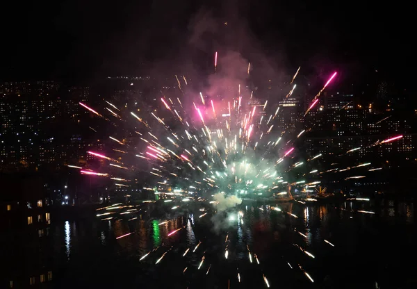 Colorful Fireworks City — Stock Photo, Image