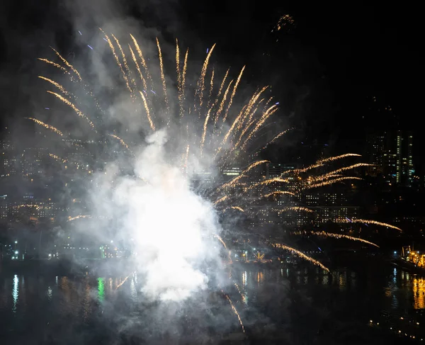 Colorful Fireworks City — Stock Photo, Image