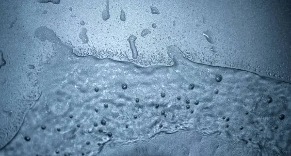 Капли Воды Металлическую Поверхность Макро Неглубокой Глубиной Резкости — стоковое фото