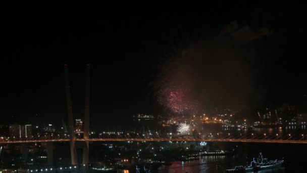 ウラジオストク ロシア 2020年7月26日 海軍の日を記念してウラジオストクでの祭りの敬礼 — ストック動画