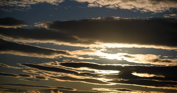 Vacker Och Varm Färgad Solnedgång Himmel — Stockfoto