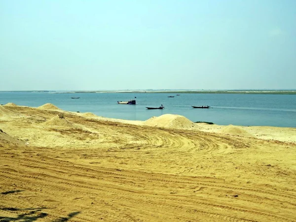 Riva Sabbiosa Del Fiume Padma Vicino Kushtia Bangladesh — Foto Stock