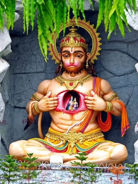 Farbenfrohe Statue Von Lord Hanuman Rishikesh Der Welthauptstadt Des Yoga — Stockfoto